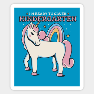 Ready to Crush Kindergarten Cute Unicorn Back to School Magnet